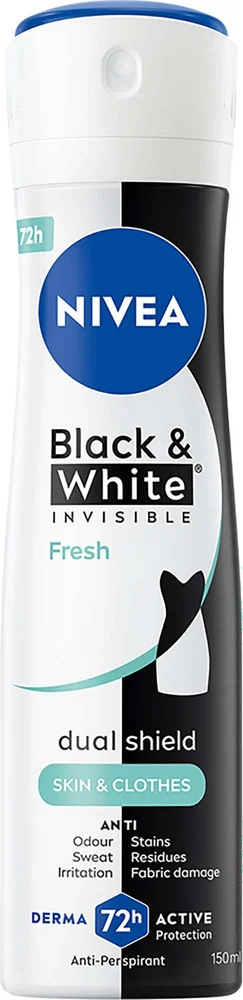 NIVEA Black & White Fresh Spray 150 ml v:4493231 NIVEA Black & White Fresh Spray 150 ml v:4493231