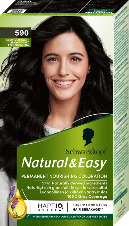 Schwarzkopf Natural & Easy Hair Color 590 Ebenholts Svart v:5420321