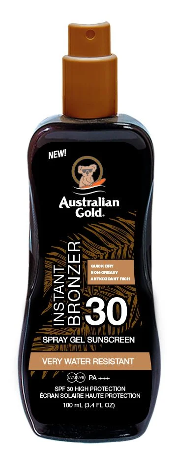 Australian Gold Instant Bronzer Sunscreen Spray Gel SPF30 – 100 ml. v:7791588 Australian Gold Instant Bronzer Sunscreen Spray Gel SPF30 – 100 ml. v:7791588