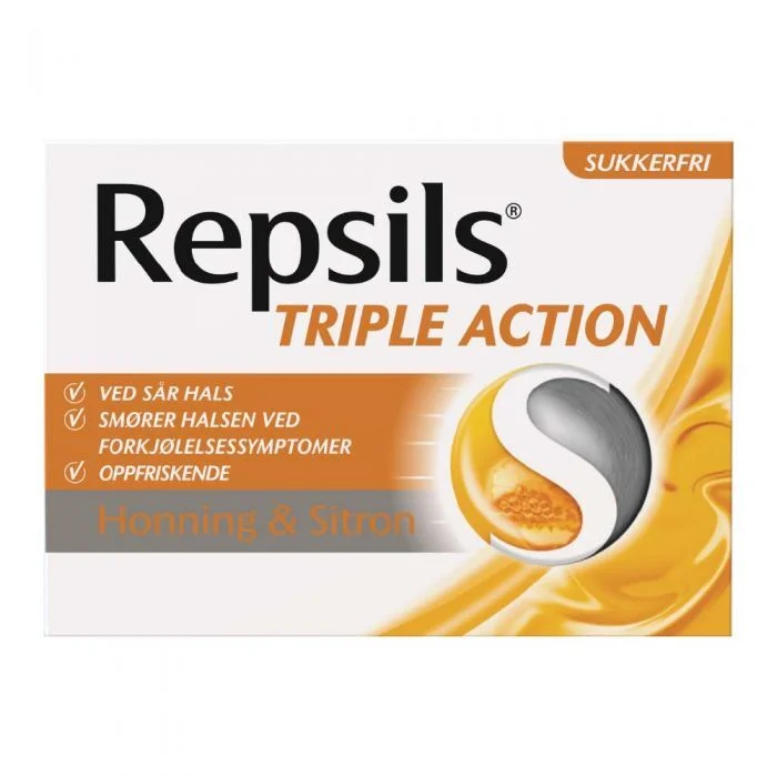 Repsils Trippel Action Honning og Sitron – 24 stk v:4034356 Repsils Trippel Action Honning og Sitron – 24 stk v:4034356