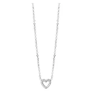 Muli Collection Zirconia Heart Necklace Silver v:7005154