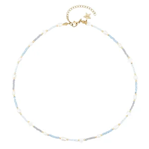 DARK Glass Bead Bracelet Mop Star & Pearls Light Blue v:3747442 DARK Glass Bead Bracelet Mop Star & Pearls Light Blue v:3747442