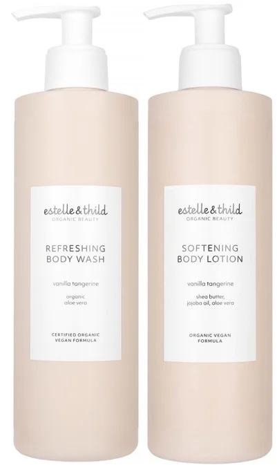 Estelle&Thild Organic Beauty Vanilla Tangerine Refreshing Body Wash 400 ml & Softening Body Lotion 400 ml v:6083829