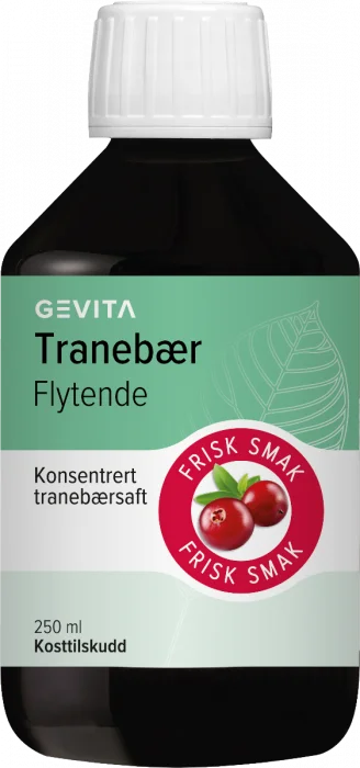 Gevita Tranebær Flytende 250 ml v:3947697 Gevita Tranebær Flytende 250 ml v:3947697