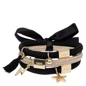 DARK Hair Ties With Charms Combo All Black With Gold 3pcs v:2391182 DARK Hair Ties With Charms Combo All Black With Gold 3pcs v:2391182