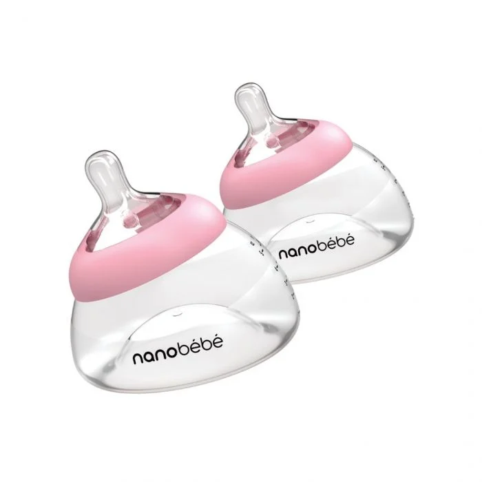 Nanobébé Brystmelkflaske Rosa 150 ml 2 stk v:6631992