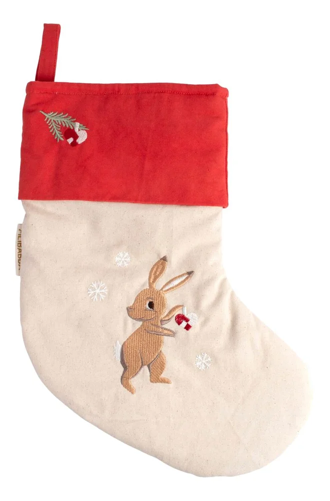 Filibabba Brodert sokk – Wonderful Winter – Hare – 1 stk. v:9091687