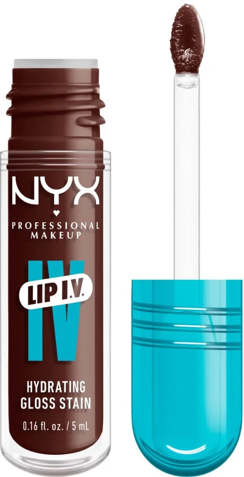 NYX PROFESSIONAL MAKEUP Lip I.V. Hydrating Gloss Stain Lip Gloss 05 Mocha Me Wet v:9570628