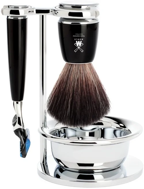 Mühle Rytmo Fusion Barbersett Black Fibre-Resin With Bowl Black v:1697186