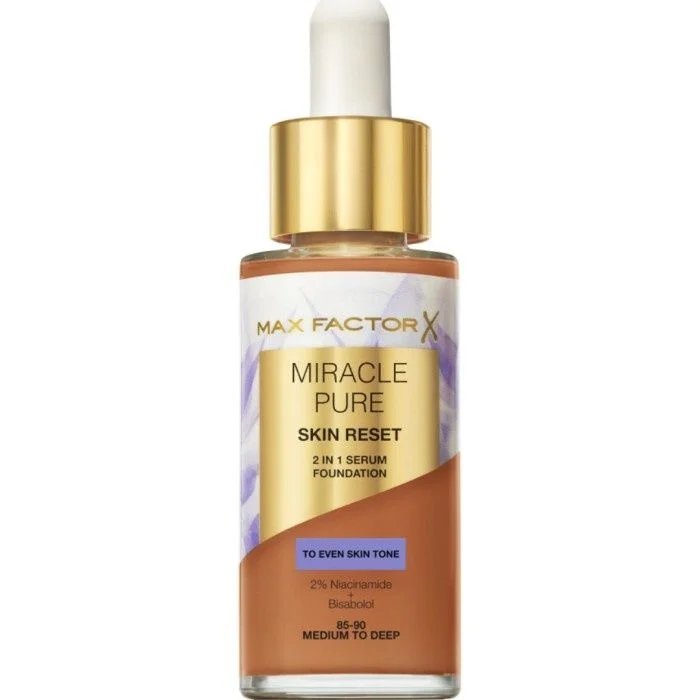 Max Factor Miracle Pure Skin Reset 2 In 1 Serum Foundation Medium To Deep 30 ml v:4601267