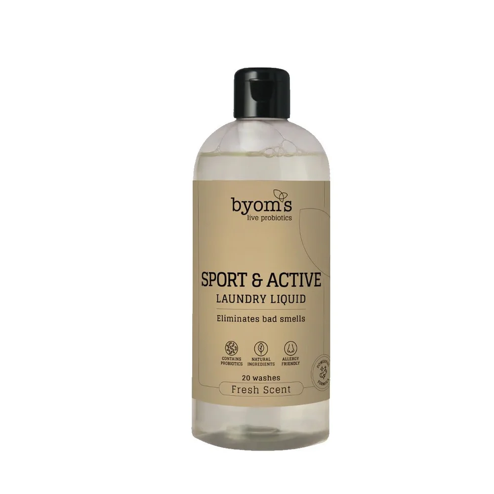 Byoms Sport & Active – Probiotic Laundry Liquid – Powerful formula – 20 vask – 500 ml v:8053385