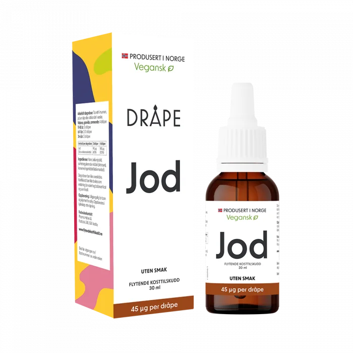 Dråpe flytende jod 45 mcg/dråpe uten smak 30 ml v:6099593