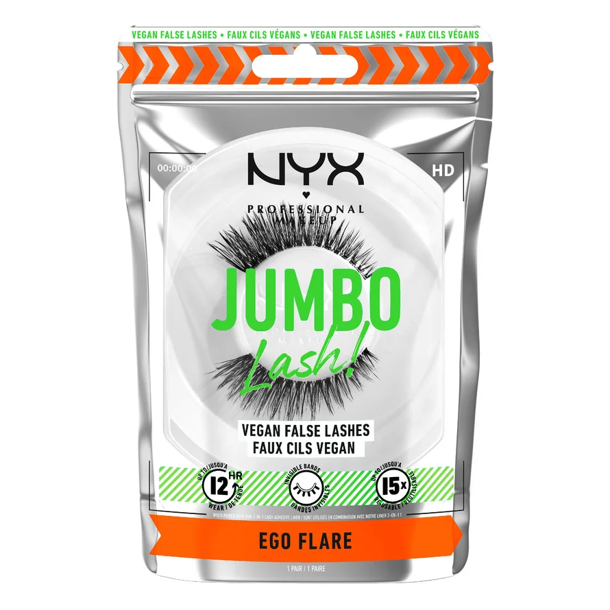 Jumbo Lash! Vegan False Lashes Fringe Glam Ego Flare - NYX PROFESSIONAL MAKEUP v:6372562