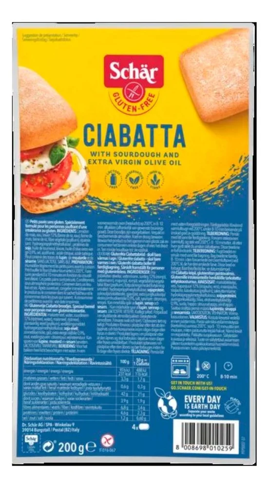 Schär Ciabatta 4 stk. - 200 g. v:2626177