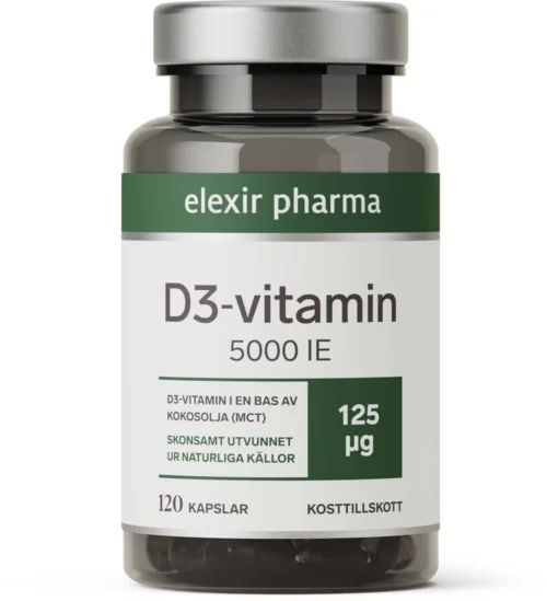 Elexir Pharma D3-Vitamin 5000IE 120 stk v:3007036