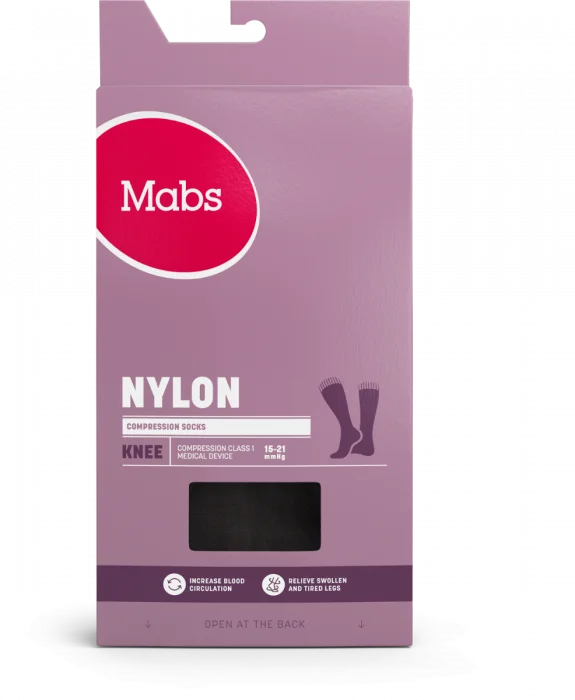 Mabs Nylon Knestrømpe K1 sort XL v:1596670