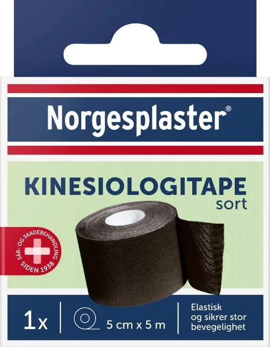 Norgesplaster Kinesiologitape sort 5 cm x 5 m v:4640343